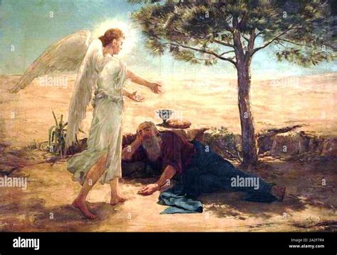 angel alimentando a elias bajo el enebro