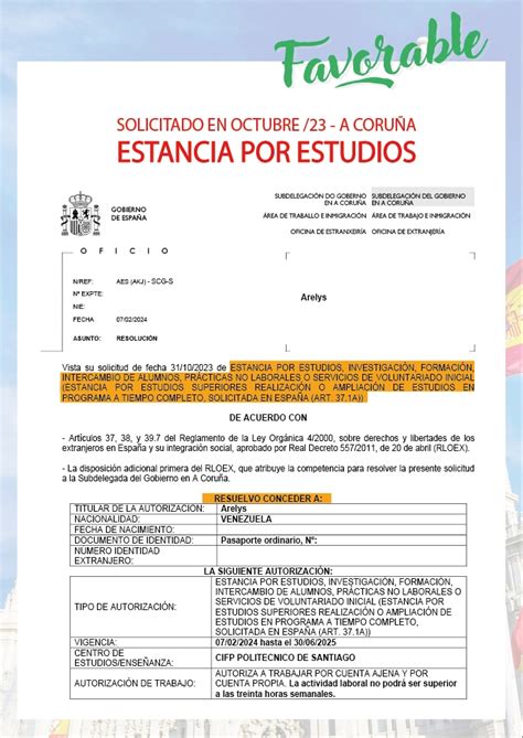 Checklist visual de los requisitos para la solicitud de la autorización de estancia por estudios en España, incluyendo solvencia económica y antecedentes penales