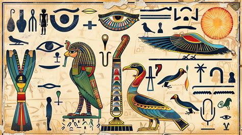 Jeroglíficos o representaciones de ancianos en el Antiguo Egipto, con símbolos de sabiduría o autoridad