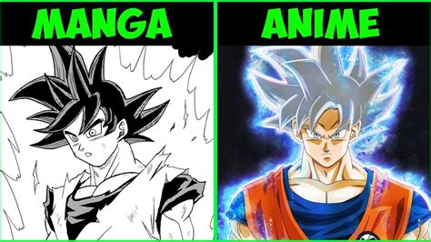 Esquema comparativo entre manga y anime