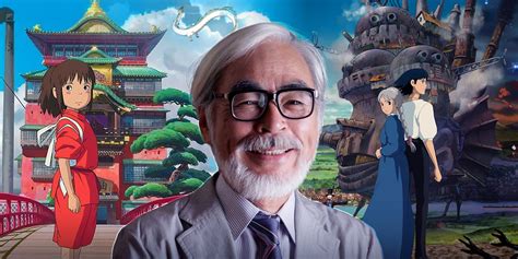 Fotografía de Hayao Miyazaki con un personaje de Studio Ghibli