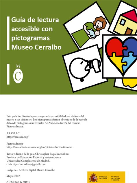 Esquema de un museo idealmente accesible, con pictogramas para distintas adaptaciones.