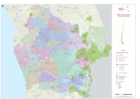 Mapa de la región de la Araucanía, Chile, destacando las zonas estudiadas.