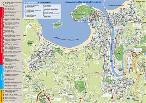 Mapa de Donostia-San Sebastián con ubicaciones de residencias
