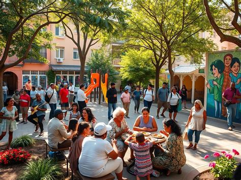 Imagen de una comunidad de Cohousing Senior, mostrando interacción y actividades