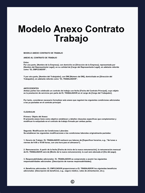 Esquema que ilustra la diferencia entre un contrato de trabajo y un anexo de contrato, detallando los elementos clave de cada uno.