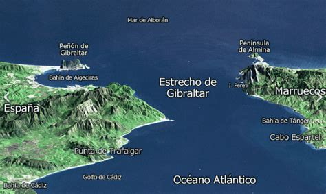 Mapa: Faros del Estrecho de Gibraltar y sus destellos