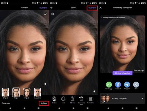 Foto temática: persona usando FaceApp para aplicar el filtro de envejecimiento