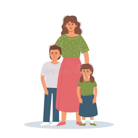 Ilustración de una madre soltera con sus hijos, destacando el esfuerzo y la necesidad de apoyo.