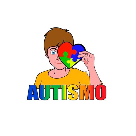 Logotipo original del autismo con una pieza de rompecabezas y un niño llorando