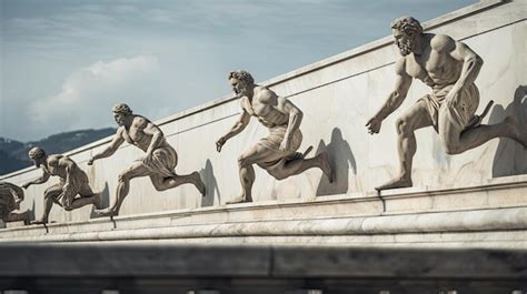 Representación de atletas griegos compitiendo