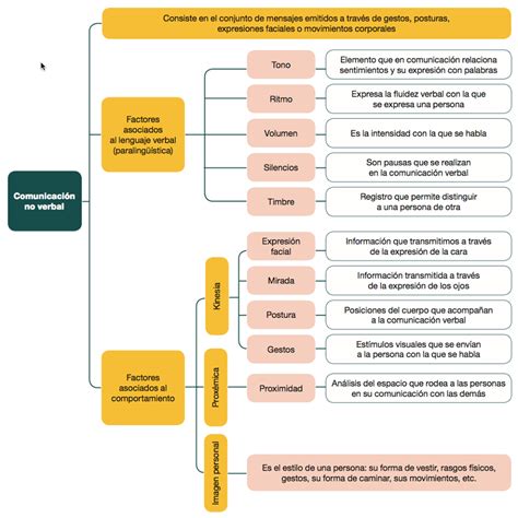 Esquema de la comunicación no verbal y sus componentes