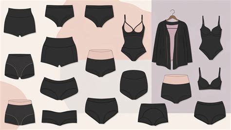 Ilustración de diferentes estilos de calzones de abuelita modernos, destacando telas ligeras y detalles de encaje.