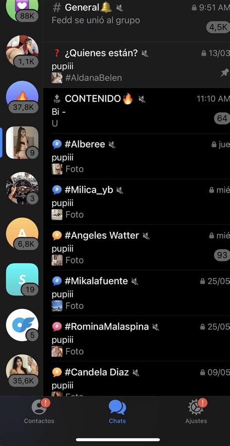 Captura de pantalla (simulada) de un grupo de Telegram con miles de miembros y contenido explícito.