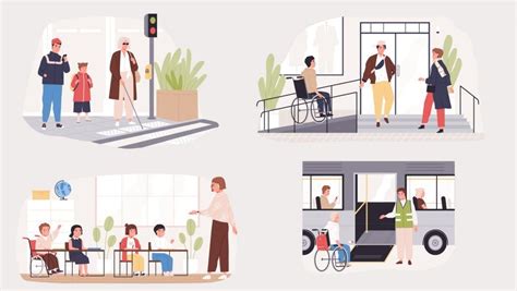 Ilustración comparativa de accesibilidad física y digital