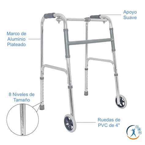 Andador estándar con cuatro patas sin ruedas