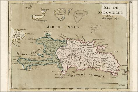 Mapa de Saint-Domingue (actual Haití) en el siglo XVIII