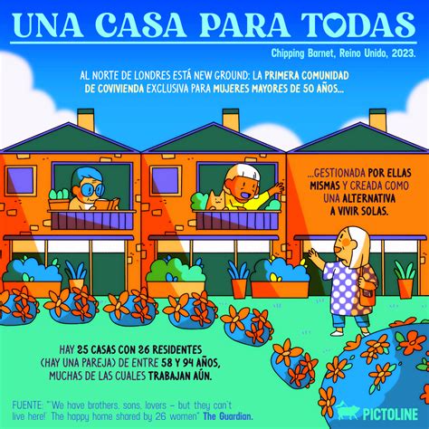 Ilustración de una comunidad de covivienda para adultos mayores