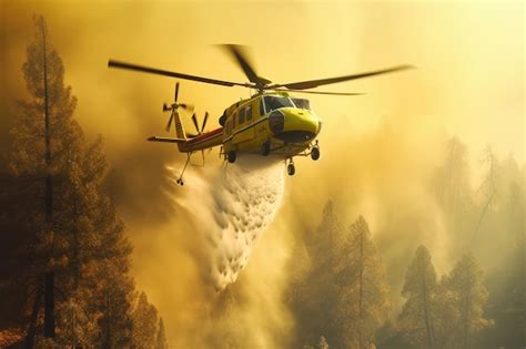 Vista aérea de incendio forestal con equipo de bomberos combatiendo las llamas