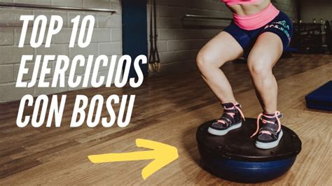 Infografía con ejemplos de ejercicios con BOSU