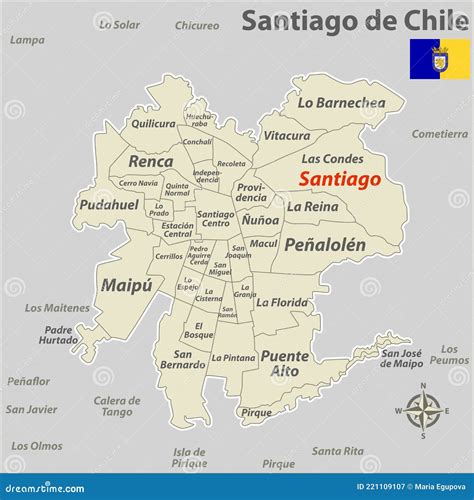 Mapa de Santiago de Chile con el anillo que rodea el centro y las diferentes tipologías de barrios envejecidos.