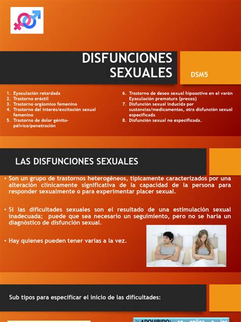 Esquema de las disfunciones sexuales más comunes en personas mayores