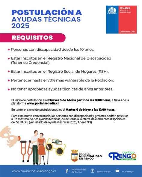 infografía sobre el proceso de postulación a ayudas técnicas en Chile