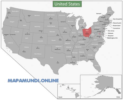 mapa de Ohio, EE.UU., destacando la ubicación del incidente