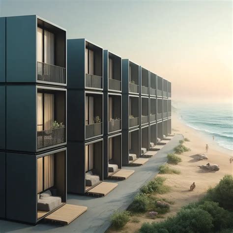 Vista exterior de un complejo modular residencial o de oficinas