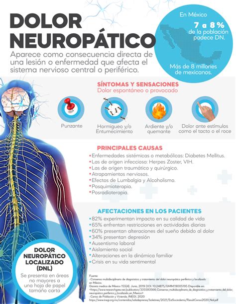 Esquema o infografía sobre el dolor neuropático y sus causas