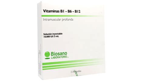 Esquema de las vitaminas B1, B6, B12 y su acción en el sistema nervioso