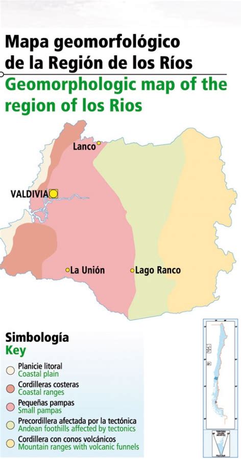 Mapa regional de Los Ríos con la ubicación de La Unión y el Hospital de la provincia de Ranco