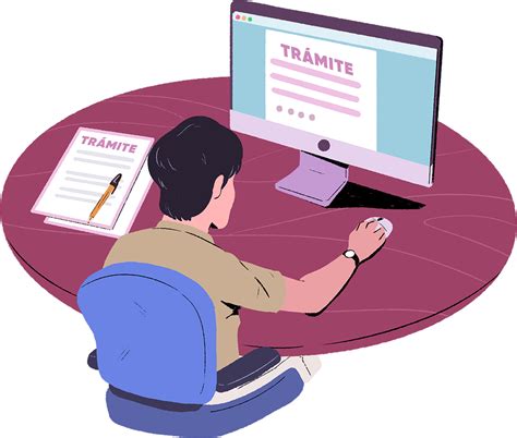 Ilustración de un trabajador de oficina realizando trámites en una oficina del ISSSTE.