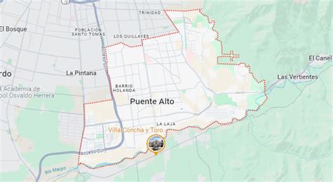 Mapa de Puente Alto en la Región Metropolitana