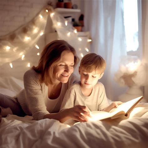 Abuela y nieto leyendo un libro de cuentos navideños