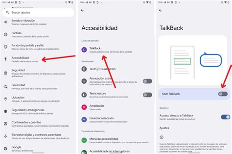 infografía sobre gestos básicos de navegación con TalkBack (desplazamiento con dos dedos)