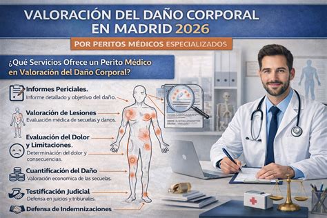 Esquema conceptual de la valoración del daño corporal: factores médicos, funcionales y sociales que intervienen en la medición de la incapacidad.