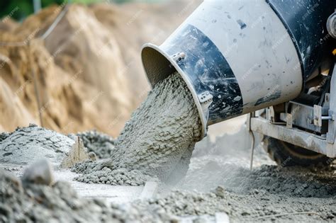 Foto de hormigón mezclándose en una betonera