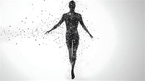 Ilustración abstracta de tatuajes de diversos diseños cubriendo un cuerpo en movimiento