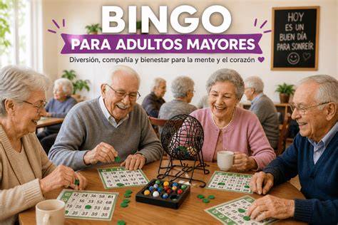 Infografía: Beneficios del bingo para mayores (conexión social, cognición, bienestar emocional, actividad física)