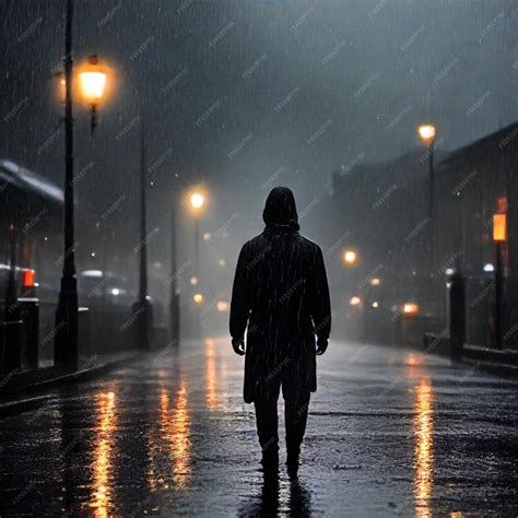 Fotografía artística de una persona caminando bajo la lluvia sin protección, transmitiendo libertad y calma.