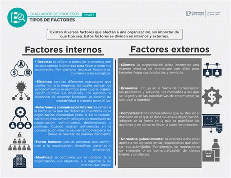 Infografía sobre los factores internos y externos que influyen en el éxito personal y profesional