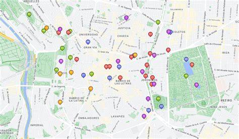 Mapa interactivo de lugares de interés musical en Madrid