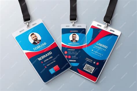 Ejemplos visuales de tarjetas de identificación corporativas con diseño limpio y profesional.