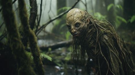 silueta de una criatura en un bosque, representando el misterio de Bigfoot