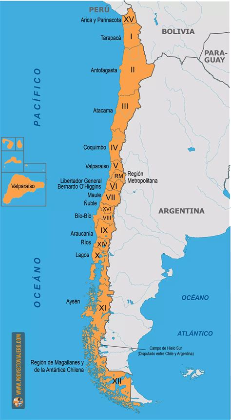 Mapa de Chile con la ubicación de las principales sucursales de AFP