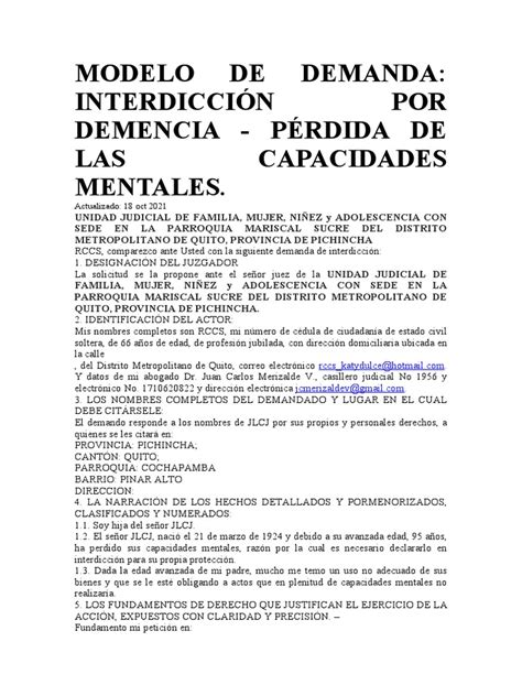 Infografía detallando las tres causales de interdicción (demencia, prodigalidad, sordomudez) con iconos representativos para cada una.