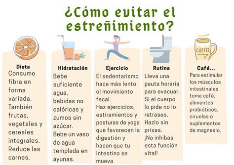 Infografía sobre consejos para evitar el estreñimiento