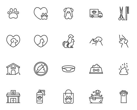 Diseño gráfico con íconos representando diferentes tipos de cuidado de mascotas: perro, gato, adulto mayor, niño, enfermero.