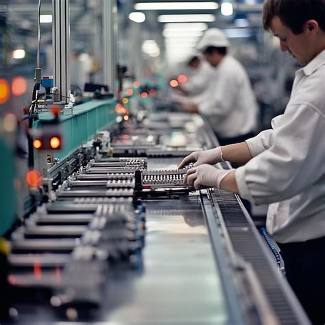 Foto de operarios de producción trabajando en una fábrica.